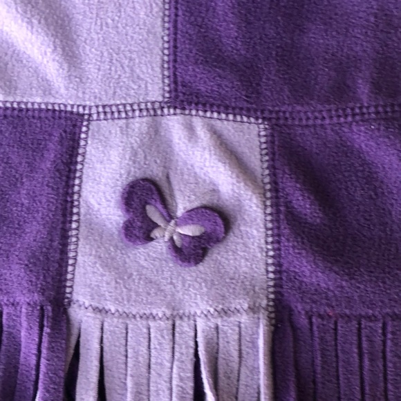 OshKosh B'gosh Girls Purple Fleece Butterfly Winter Scarf Size 1-4T - Picture 2 of 8